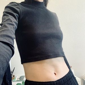 American Apparel long sleeve mock neck crop top